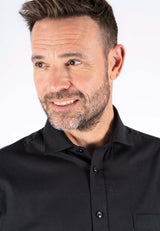 Fellini stretch skjorte med stuktur i sort