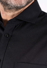 Fellini stretch skjorte med stuktur i sort