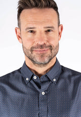 Anderson printet skjorte i navy