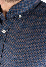 Anderson printet skjorte i navy