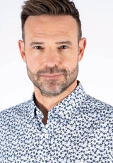 Anderson printet skjorte i hvid