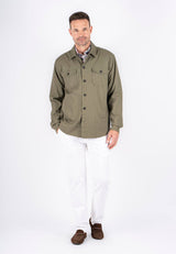 Halton overshirt / hørskjorte I grøn