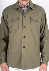 Halton overshirt / hørskjorte I grøn