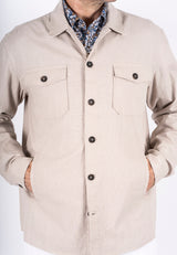Halton overshirt / hørskjorte I sand
