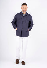 Halton overshirt / hørskjorte I navy