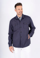 Halton overshirt / hørskjorte I navy