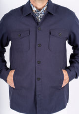 Halton overshirt / hørskjorte I navy