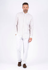 Frey stribe hør skjorte I sand