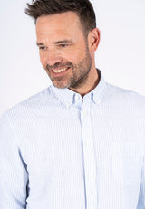 Frey stribe hør skjorte I blå