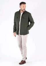 Noland overshirt med foer I grøn