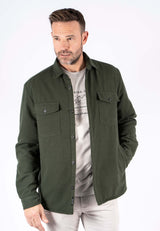 Noland overshirt med foer I grøn