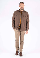 Noland overshirt med foer I brun