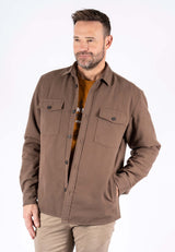 Noland overshirt med foer I brun