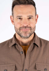 Noland overshirt med foer I brun