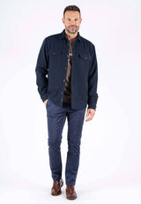 Noland overshirt med foer I navy