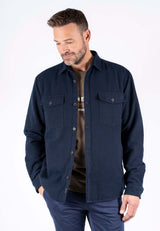 Noland overshirt med foer I navy