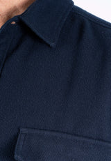 Noland overshirt med foer I navy