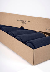 BAMBOO SOCKS 5-PAK i navy