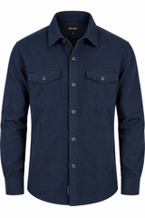 Noland overshirt med foer I navy