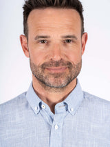 Edwin kortærmet skjorte i lys blå PLUSSIZE