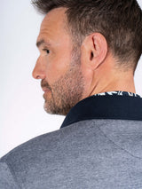 Rai sweat polo, langærmet i navy