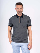 Hester polo med brystlomme I navy PLUSSIZE