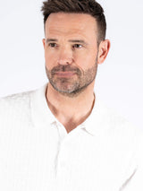 Charly strik polo med tern i hvid