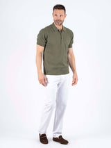Charly strik polo med tern I army grøn