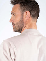 Easher strik polo med rib i lys sand