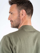 Easher strik polo med rib i armygrøn