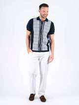 Valde strik polo med tern I navy