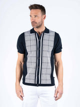 Valde strik polo med tern I navy