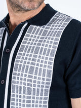 Valde strik polo med tern I navy