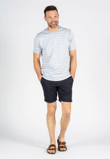 Runner stribet t-shirt I blå/hvid