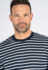 Runner stribet t-shirt I navy/hvid