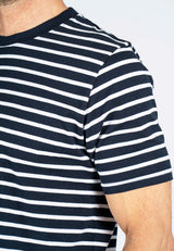 Runner stribet t-shirt I navy/hvid