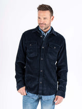 Parker fløjelsovershirt i navy