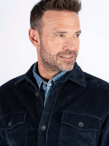 Parker fløjelsovershirt i navy