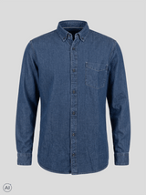 Denni denim skjorte i mørk blå