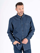 Denni denim skjorte i mørk blå