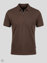 Sailor polo med brystlomme i brun