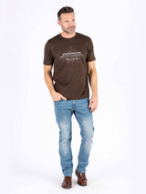 Caden t-shirt med print I brun