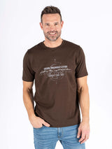 Caden t-shirt med print I brun