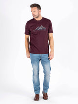 Caden t-shirt med print I vinrød