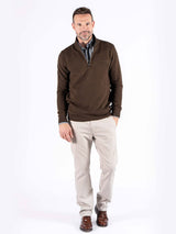 Tony Zip sweat I brun