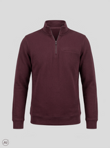 Tony Zip sweat I vinrød