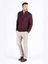Tony Zip sweat I vinrød