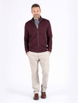 Tony sweat cardigan I vinrød