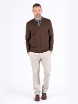 Carlton sweat cardigan I brun