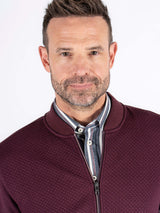 Carlton sweat cardigan I vinrød
